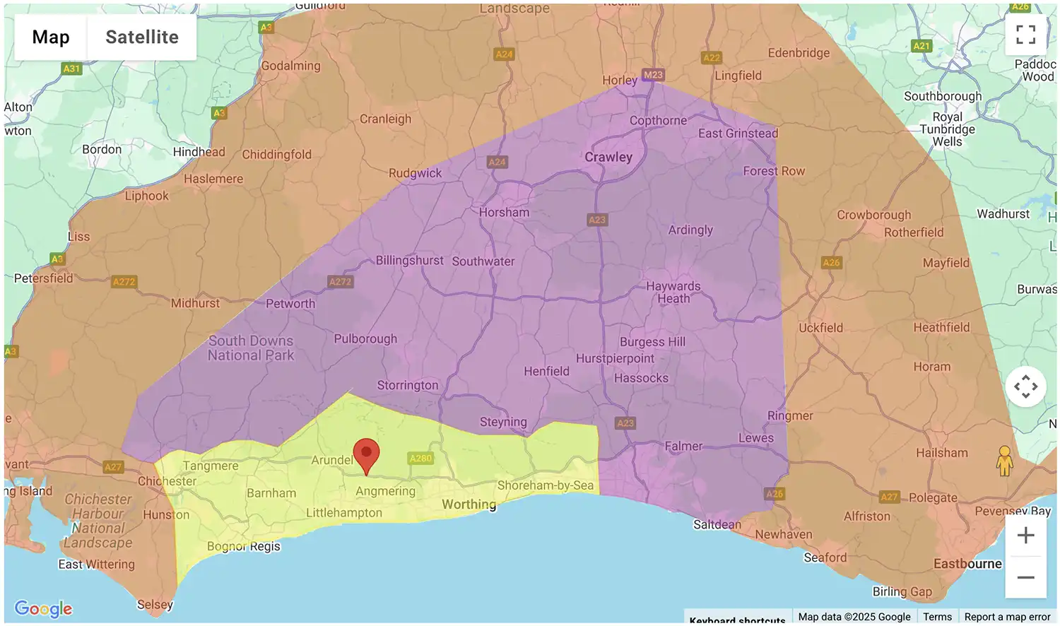 Gas Bottles Haywards Heath delivery zone map - click to see on BBQ Gas Bottles